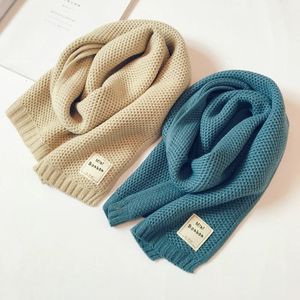 Bufandas Bufanda de lana de estilo japonés para niños Otoño coreano Moda de invierno para niños Bufanda de punto Color caramelo Baby Boy Girl Baberos cálidos 231021