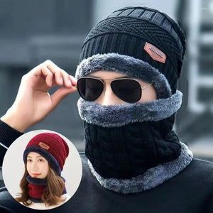 Bufandas Sombrero de punto Bufanda Integrada Otoño Invierno Cálido Cuello Cubierta Hombres Mujeres Cabeza Cubierta Ciclismo Felpa Máscara facial resistente al frío