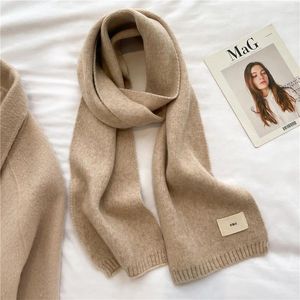 Écharpes tricotées écharpe 2024 automne hiver chaud mode version coréenne pour fille garçon doux foulard cachemire imitation