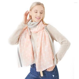 Foulards De Luxe Foulard En Soie Printemps Designer En Mousseline De Soie Tête Hijab Pour Femmes Polka Dot Imprimer Echarpe Foulard Femme Long Bufanda Mujer