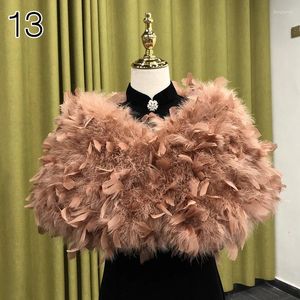 Bufandas Chales de piel de avestruz Abrigos de plumas elegantes Boleros de boda Chaquetas de abrigo nupcial Vestidos de noche de fiesta Capa Bufanda