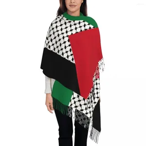Bufandas Palestina Bandera Chales Envoltura para mujer Invierno Bufanda suave larga Palestina Hatta Kufiya Keffiyeh Patrón Pañuelo Mantón