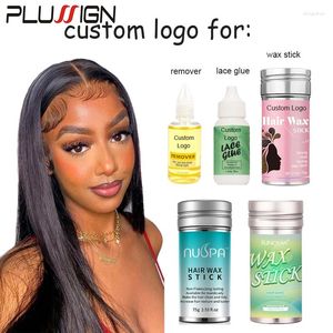 Bufandas Plussign Hair Wax Stick Etiqueta personalizada con su propio logotipo o nombre Pegamento impermeable para la etiqueta del removedor de pelucas de encaje 10 piezas