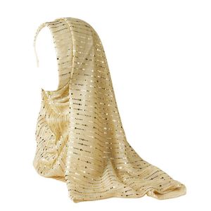 Sciarpe Scialli Foulard musulmano di moda di lusso con sciarpa hijab in pizzo paillette islamico con paillettes