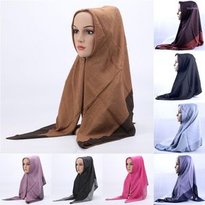 Bufandas simples musulmanas para mujer, pañuelo cuadrado, pañuelo para la cabeza, Hijabs árabes islámicos suaves, chales turbantes envueltos, pañuelo para mujer de Malasia, tocados