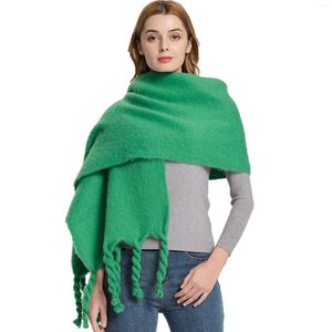 Foulards Style européen et américain automne hiver cerceau fil noué épais tresse gland JhSolid couleur écharpe en gros Jh16