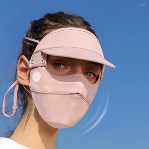 Foulards Masque de protection solaire avec chapeau détachable Boucle d'oreille réglable Refroidissement Revêtement anti-UV pour les sports de plein air d'été