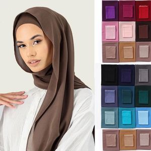 Bufandas de dos piezas Chiffon hijab a juego con bufanda subyacente con chales inferiores para mujeres