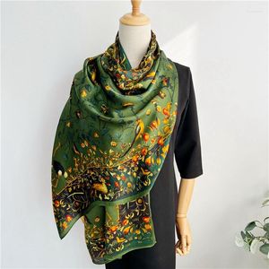 Foulards VISUAL AXLES Printemps DANS Designer Arbre Oiseau Foulard En Soie Femmes De Luxe Long Bandana Doux Foulard Femme D'été Plage Paréo YD0740