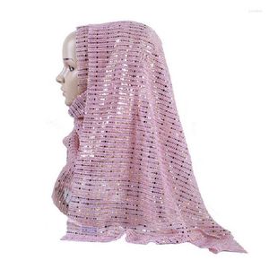 Foulards Style occidental paillettes femmes paillettes châle femme musulmane paillettes Viscose Hijabs écharpe enveloppes islamique miroitant silencieux