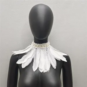 Foulards Foulard blanc Y2K Fourrure Châle Fête de mariage Cou Femme Snood Enfants Halloween Cosplay Plume Turquie Robe Cape