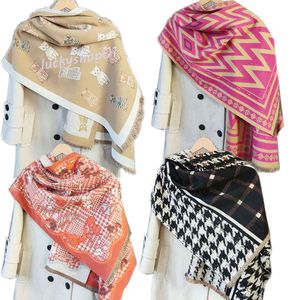 Bufandas Venta al por mayor de 23 colores de moda de alta gama 2024 cálido otoño e invierno chales con letras impresas pañuelos en la cabeza y bufandas refrescantes