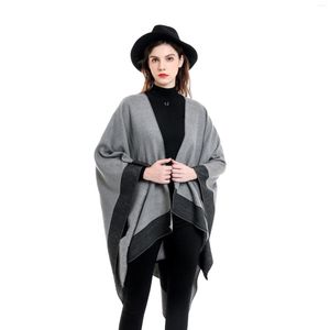 Foulards femmes cachemire couleur unie grand châle écharpe mode hiver chaud dame Ponchos et Capes couverture en gros 2023