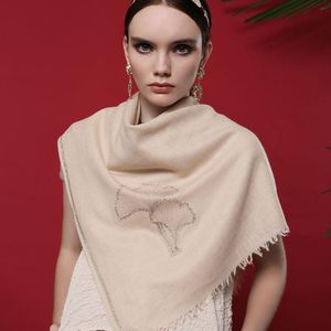 Bufandas Mujer Bufanda de cachemira pura Chales para invierno Cálido Beige Manta larga Lana Pashmina Diamante Hecho a mano Real WrapsScarves