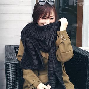 Bufandas Mujer Bufanda Lana Coreana Mujer Estudiante Largo Grueso Cálido Tejido Invierno Rojo Negro Blanco Beige
