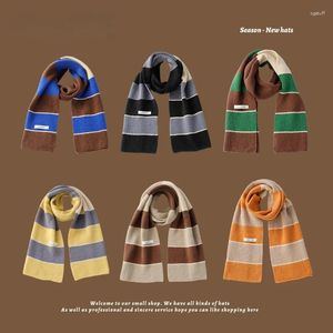 Bufandas Bufanda a rayas de lana Hombres y mujeres Otoño Invierno Minimalista Estilo Inse College Road Knit Color Matching