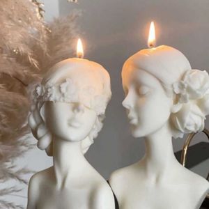 Scented Candle Blindfolded Girl Silicone Candle Mold DIY Rose Human Body Candle Making Aromath Soap Plaster Molds Home Decor Handmade Gifts Z0418