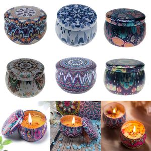 Scented Candle Vintage Flower Candle Tin Jars DIY Candle Making Holder Case for Dry Storage Spices Camping Party Favor and Sweets Gifts Box Z0418