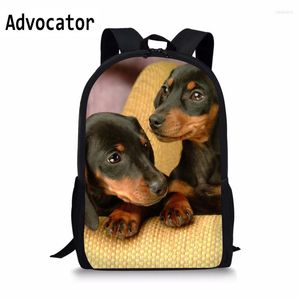 Sacs d'école ADVOCATOR mignon 3D animal de compagnie teckel chien impression pour fille enfants sac à dos garçons casual cartable enfants Bookbag