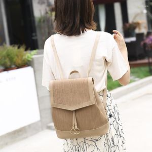 Sacs d'école Fashion Women Backpack for Style Leather Sac College Simple Design Young Girls Casual Daypacks MOCHILA FEMME