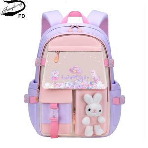 Sacs d'école Fengdong petites filles sac d'école primaire sacs à dos mignons pour enfants cartable kawaii livre sac enfants école sac à dos sacs en gros 230718