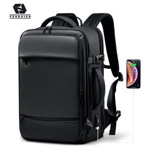 School Bags Fenruien Backpack Men 173 Inch Laptop Backpacks Expandable USB Charging Large Capacity Travel Backpacking With Waterproof Bag 230823