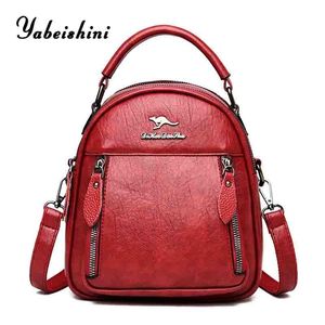 School Bags Mini Leather Backpacks For Women Multifunction Travel Backpack Kangaroo Backpacks Sac A Dos School Bags For Teenage Girls 230729