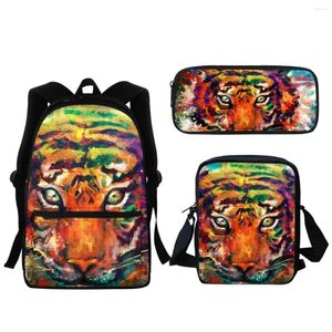 Bolsas escolares Diseño de arte de tigre personalizado mochila para niñas Bolsas para niñas Bolsas para el alumno casual de la cremallera de la cremallera 2024 mochila escolar