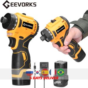 Schroevendraaiers Geevorks Tournevis électrique sans fil 55 nm, marteau perforateur à main rechargeable sans balais, pistolet à vis, outil électrique avec lumière LED