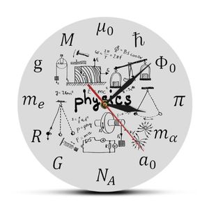 Science Art physique éléments et symboles horloge murale équations mathématiques décoration murale horloge silencieuse signe de laboratoire physicien cadeau 2772