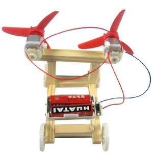 Expérience scientifique jouet double aile voiture électrique élèves du primaire science technologie enfants fait à la main petite invention
