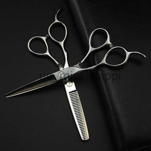 Scissors Shears professional japan 440c silver Left handed cut hair scissors cutting barber makas haircut thinning shears hairdressing scissors x0829