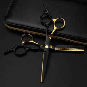 Ciseaux Ciseaux professionnels JP 440c en acier 6 pouces, ciseaux de coupe de cheveux en or noir, coupe de cheveux amincissants, ciseaux de coiffeur, outils de coiffeur 231018