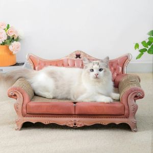 Rascadores Vintage sofá corrugado rascador gato nido integrado reemplazable desmontable garra molienda gato juguete