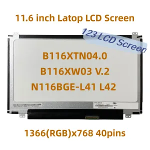 Écran 11.6 Écran LCD pour ordinateur portable B116XTN04.0 B116XW03 V.2 N116BGEL41 L42 pour Acer Aspire V5 V5131 V5171 Affichage Remplacement 40pin LVDS