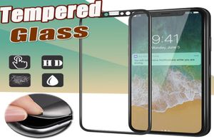 Protecteur d'écran pour iPhone 14 Pro Max 13 Mini 12 11 XS XR X 8 7 6 Plus SE 3D Fibre de carbone incurvé Explosion Full Temperred Glass Ex2234015