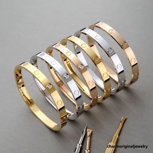 Diseñador de brazalete de tornillo Diseñador de joyas de joyería de joyería de amor para mujer Pulseras hermanas Relación de brazaletes para mujer Joyas de lujo