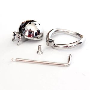 Dispositif de chasteté masculine Super petite cage de chasteté Cock Ring Verrouillage du pénis Ceinture de chasteté Sex Toys Hommes Top Qualité 304 Cage de pénis en acier inoxydable