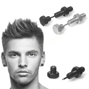 Tornillo de pendientes de uñas para mujeres Hombres de acero inoxidable Tornillo de tornillo Cartílago Percing Tragus Helix Punk Body Jewelry