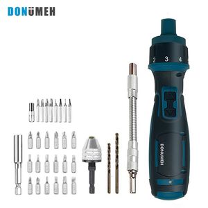 Screwdrivers DONUMEH Cordless Electric Screwdriver 1300mah Liion Battery Rechargeable Mini Drill 36V Power Tools Set Household Maintenance 230422
