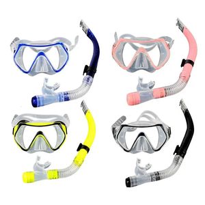 Masques de plongée sous-marine Ensemble de plongée en apnée Adulte Adulte Anti-Fog Anti-Leak Dry Snookel Set Goggles Gogue Équipement de piscine 3 Couleurs 240409