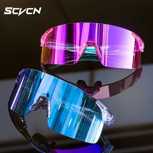 SCVCN HD Cycling Sunglasses Sports Running Goggles Mens Women Mountain Bicycle Lunets Outdoor UV400 PEUILES DE BILLE 240416