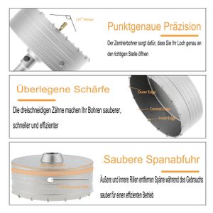 SDS plus trou de trou de paroi scie à perceuse de forage de béton scie à arbre rond 30-160 mm outil de pierre de ciment en béton