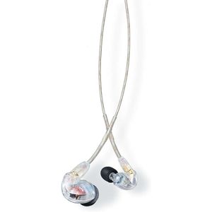 Auriculares con cable SE425 Pro: auriculares profesionales insonorizados con sonido con sonido fino, híbrido de accionamiento dual, seguro en la oreja, cable desmontable, calidad duradera, diseño transparente