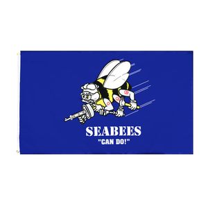 Seabees Navy Flag Freessipping Direct Factory Wholesale 3x5fts 90x150cm United States Naval Construction Forces mixtes Ordre de décoration