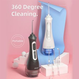 SEAGO Oral Irrigator Portable Water Dental Flosser USB Rechargeable 3 Modes IPX7 200ML Water for Cleaning Teeth a30