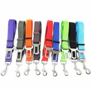 Cinturón de seguridad Arnés Correa Nylon Perro Cinturón de seguridad Correas Mascotas Perros Cinturones de coche Cachorro Clip de viaje Suministros 10 colores Venta al por mayor SN3222