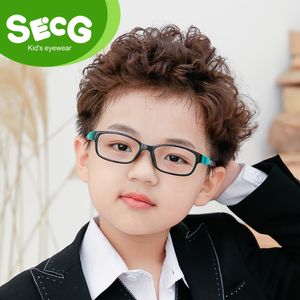 SECG enfants lunettes cadre Silicones doux TR90 enfants lunettes de Prescription lunettes optiques sécurité Anti chute pression 240313