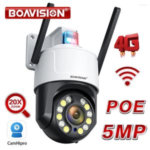 Caméra de sécurité extérieure HD 5MP 20X Zoom PTZ suivi automatique détection humaine rouge bleu voyant d'avertissement Surveillance