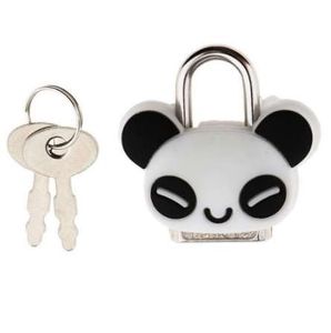 Cerradura de seguridad Mini candado Animal lindo muñeco de dibujos animados cerradura con llave en forma de Panda usado para joyero/cajón/armario/caja de almacenamiento